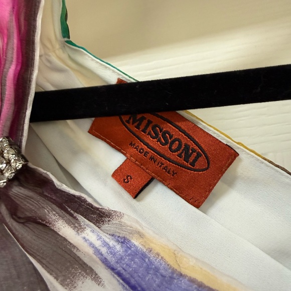 MISSONI | Rhinestone Embellished Multicolour Silk Blouse AS IS - Picture 2 of 6